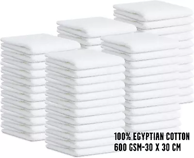 100 X Face Cloth Towels 100% Pure Cotton Soft Flannel Wash Cloth 600 GSM Towel • £12.99