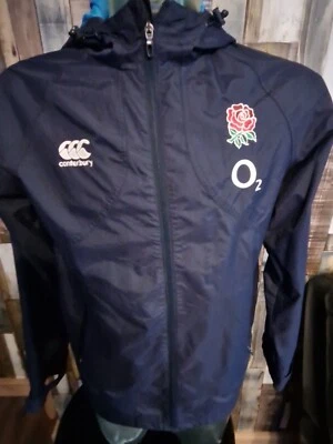 £18.50 • Buy Canterbury England Rugby Blue Hooded Woven Waterproof Jacket Small VGC 