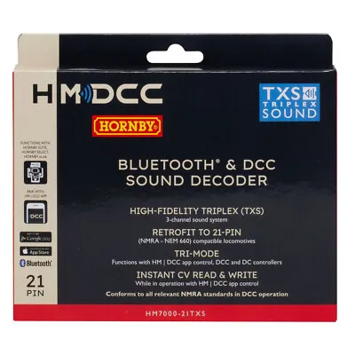 Hornby R7322 HM7000 21TXS: Bluetooth® & DCC Sound Decoder (21-pin) • £59.99