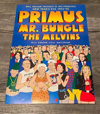 PRIMUS MR. BUNGLE MELVINS - Original New Year's Eve 1992-1993 Poster Bill Graham • $70