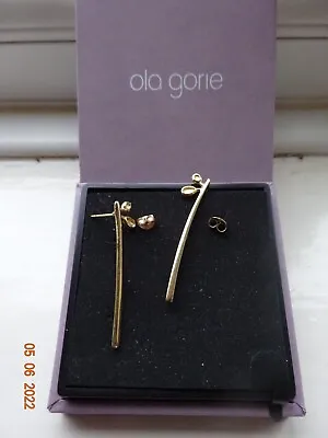 Ola Gorie 9ct Yellow Gold Cloudberry Stud Earrings - Beautiful With Box • £190