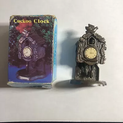 Vintage Die Cast Mini Pencil Sharpener Cuckoo Clock ￼ 6033 Old Fashion Metal • $5