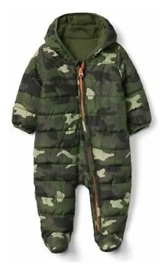 Baby Gap PrimaLoft Camo Puffer Snowsuit Bunting Size 6-12 Months Lined • $47.19