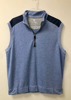 Fairway And Greene Tech Sweater Vest Mens XL Light Blue 1/4 Zip Golf ⛳️ • $18.99