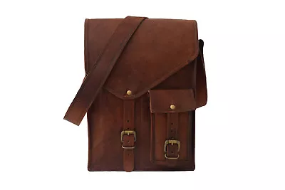 12 In Leather Messenger Bag A4 Laptop Satchel School Crossbody Shoulder Handmade • $54.99