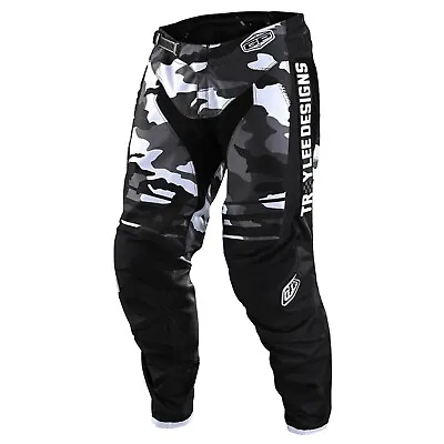 Troy Lee GP Formula Motocross MX Off Road Trousers Leather Pants Camo Black Grey • £30