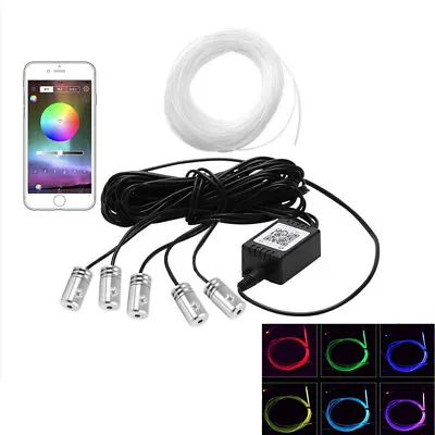 6M RGB EL Light LED Car Interior Neon Strip Light Sound Bluetooth Phone Control  • $33.90
