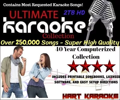 Karaoke Hard Drive  2TB - 250000+ Songs - MOST POPULAR KARAOKE SONGS • $229.99