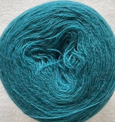 Angeljays Extra Fine Laceweight Merino Wool Turquoise 50g Knit Crochet Yarn • £6