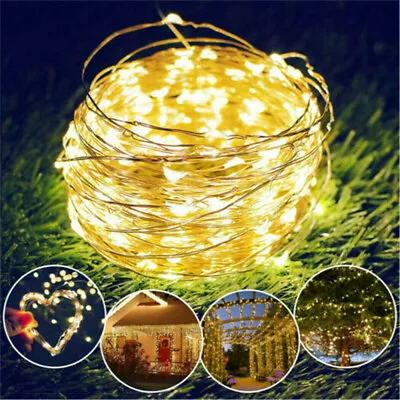 10M Long LED String Lights Waterproof Copper Wire Fairy Outdoor Garden + Remote • £3.91