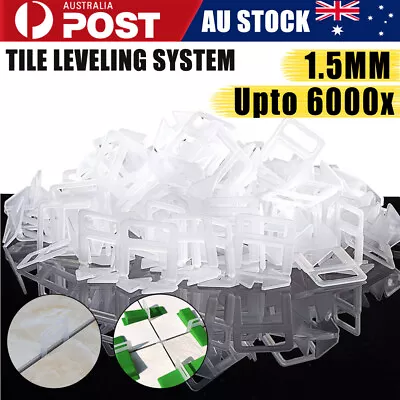 To 6000 Tile Leveling System Clips Levelling Spacer Tiling Tool Floor Wall 1.5mm • $14.90