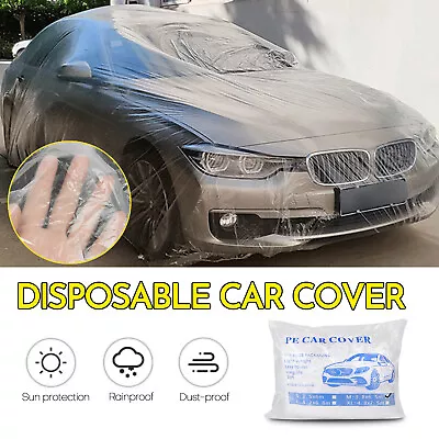 2 Pack 16x24FT XL Universal Clear Plastic Disposable Car Cover For SUV Van Sedan • $23.98