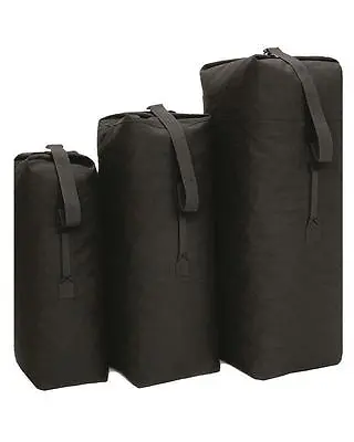 Cotton Canvas Kit Bag Black Kit Bag New Military Army Style Heavy Duty ~ 3 Sizes • £17.99