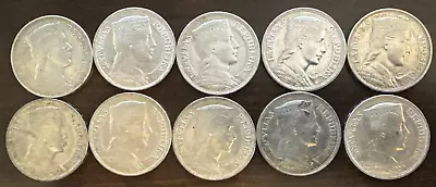 Lot Of 10 Latvia 5 Lati Silver Foreign Coins • $166