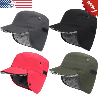 Winter Hat With Ear Flaps Thermal Warm Snow Ski Cap Flat Cap For Cold Weather • $12.89