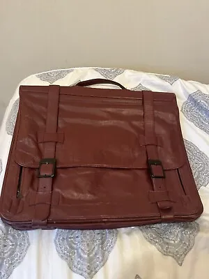 Porsche Design - Leather Briefcase Portfolio Bag Red Good Condition • $70