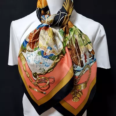 RARE VINTAGE HERMES Silk Scarf  Brise De Charme  Carre 90 By Julia Abadie • $318