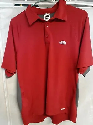 The North Face Mens Vapor Wick Athletic Shirt Red Gray Lightweight Shirt Large • $24.88