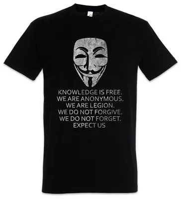 Knowledge Is Free T-Shirt Guy We Are Fawkes Anonymous Computer Science Hacker • £21.59