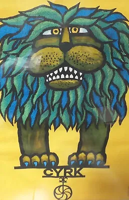 Original Vintage HUBERT HILSCHER Poland  CYRK  Circus Poster - LION -  Ca. 1978 • $1009.96