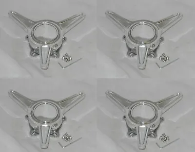 4 Polished Aluminum Spinner Tribar Fits Coys Showwheels Bg Wheel Rim Center Caps • $399.95