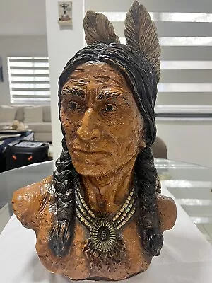 Native American Chief Bust By V. Kendrick #184 Universal Statuary Corp. 1972 • $399.99