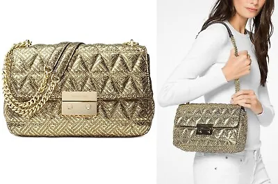 Michael Kors GOLD Sloan Quilted Pyramid Bag -- $358 Now $179.99 (50% OFF) • $179.99