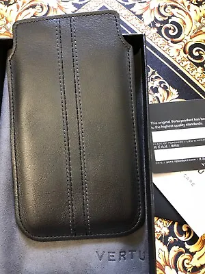 Vertu Signature Touch 4.7  Vertical Black Calf Leather Slip Case Handmade  • $149.99