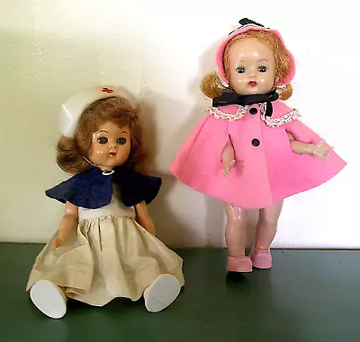 2 Vintage 50's  8  Dolls Muffie & Virga Pam Playmates Nurse Walkers Straight Leg • $34