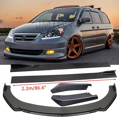 For Honda Odyssey Van Side Skirt Front & Rear Bumper Lip Spoiler Splitter Carbon • $199.39