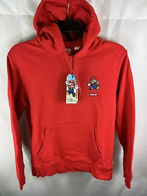 Levi's Super Mario Nintendo Power Up Pullover Hoodie Jacket Sweatshirt Red S • $79.50