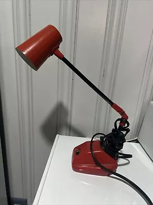 Vintage Mid-Century MCM ~ Desk Lamp ~ British Hong Kong ~ Red ~ GC • $14.99