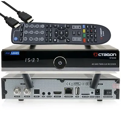 OCTAGON SF8008 4K UHD E2 2x DVB-S2X Twin Linux Multistream Receiver WLAN • £180