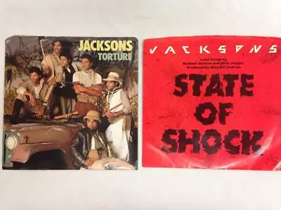 Lot: 2 JACKSONS 45 RPM Records With Pic Sleeves: TortureState Of Shock Michael • $5.97