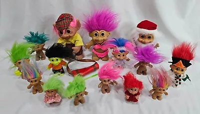 Vintage Dam Russ Treasure & Other Trolls Doll Lot Holiday Troll Dolls • $60