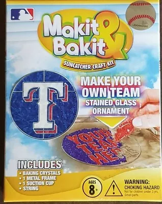 Texas Rangers Makit & Bakit Suncatcher Craft Kit Stained Glass Ornament New • $6.99