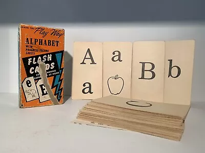 RARE Vintage 1950’s Children's 'Play Way' Boxed Alphabet Flash Card Set • $24.99