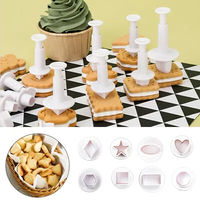 £3.94 • Buy 3Pcs Plunger Cookie Cutter Biscuit Pastry Cake Decorating Sugarcraft Mould Tools