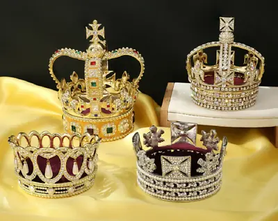 Luxury British Crown Tiara Motif Jewelry BoxJewelry Traycrystalinterior Gift • £228.66