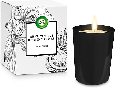 Air Wick| French Vanilla & Toasted Coconut Scented Candle 220g | 40 Hr Burn Time • £6.99