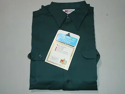 VINTAGE Kmart Union Made Mens Green Twill Work Shirt Medium 15-15.5 X 32 • $29.99