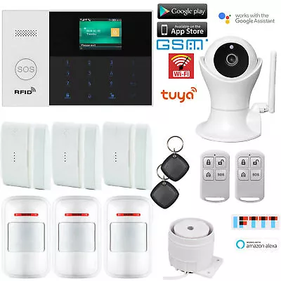R54 TUYA APP WiFi GSM Wireless DIY Home Security Alarm Burglar System+IP Camera • $122.54