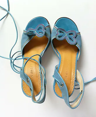 MARC JACOBS Ankle Strap High Heel Shoes Size 3 EU36 Denim Blue Worn Once  • £149