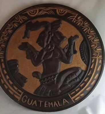 Vtg Estate Find 15  Carved Mayan/Aztec Guatamala Plaque Woman And Snakes • $60