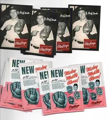 Mickey Mantle LOT OF 16 RAWLINGS GLOVES Advertising REPRINT Cards (YANKEES) • $9.99