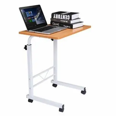 Laptop Rolling Desk Adjustable Height Portable Caster Cart Bed Side Table Stand • $28.89
