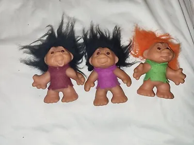 3 Vintage Dam Troll Doll Playmates 4  Made In Denmark Thomas DAM Dolls • $95