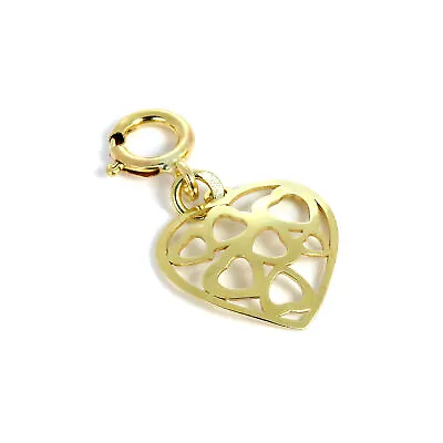 9ct Gold Open Hearts In Heart Clip On Charm Love Charms • £30