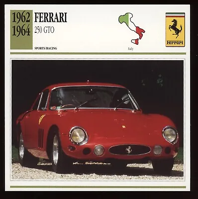 1962 - 1964  Ferrari  250 GTO  Classic Cars Card • $4.95