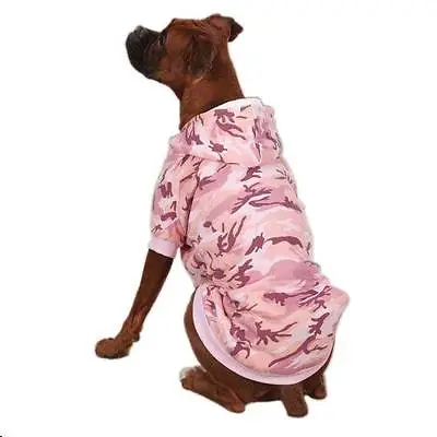 XSM Dog Hoodie Sweatshirt Pink CAMO  Dog Sweater Dog Coat WARM • $13.99